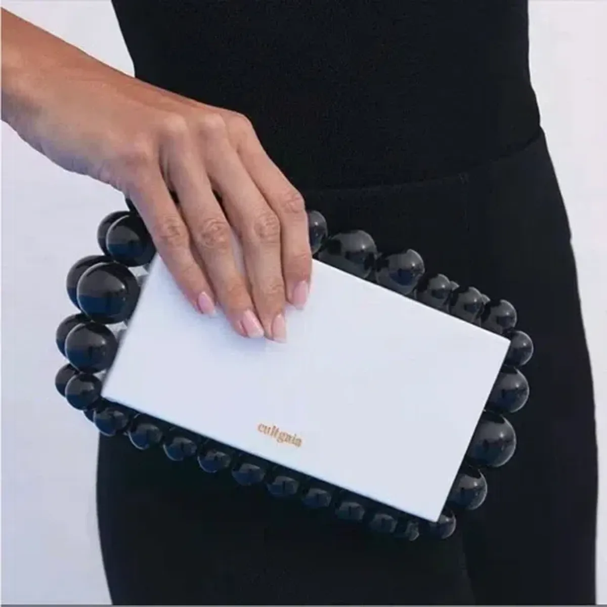 Cult Gaia Eos Clutch Black/White for rent on The Volte - main image