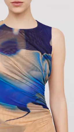 Scanlan Theodore Italian Watercolour Print Dress Blue Size 10 / M for rent on The Volte - image 4