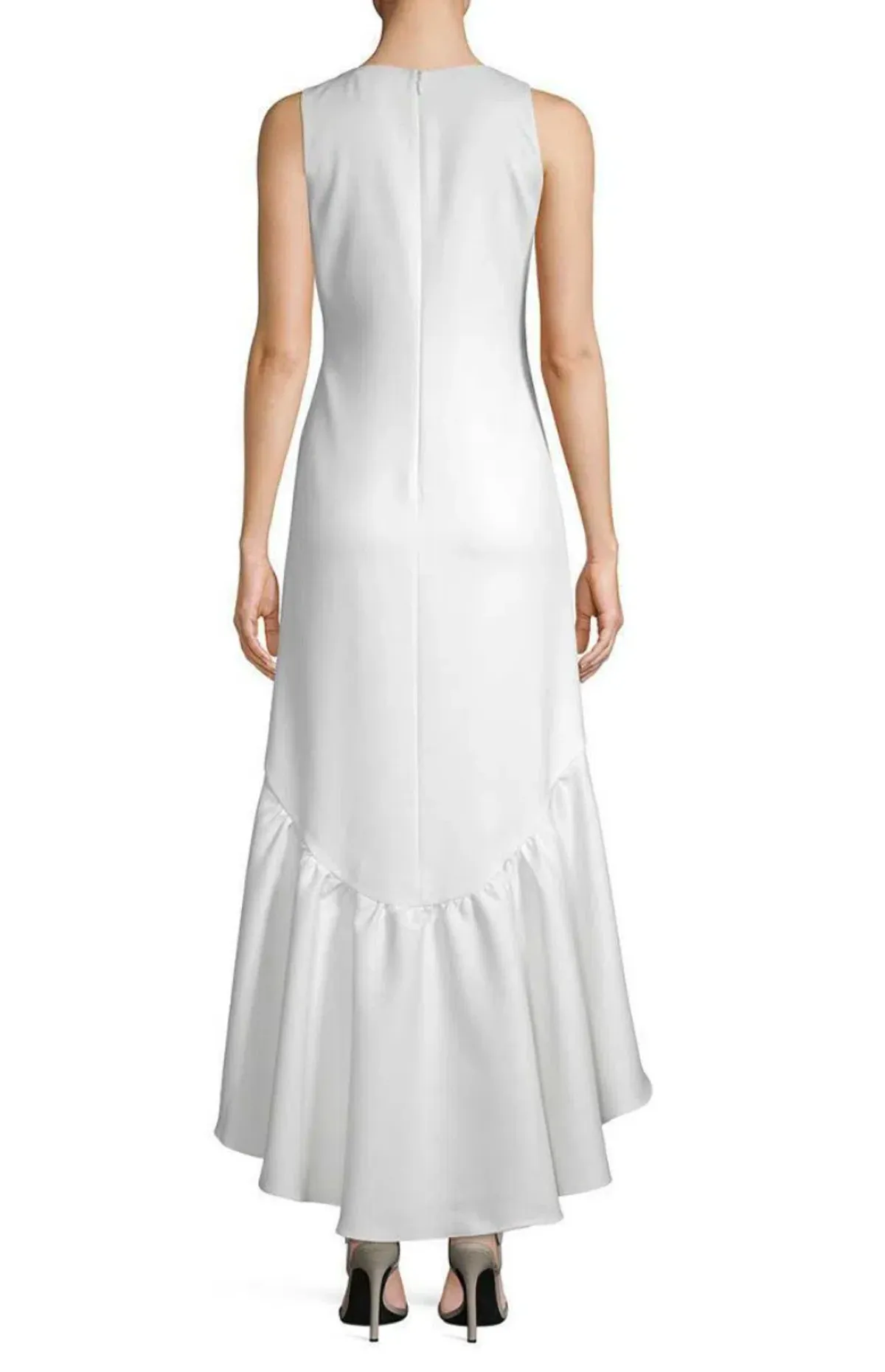 White Story Amani Frill Hem Dress in White Size 10 - Image 2
