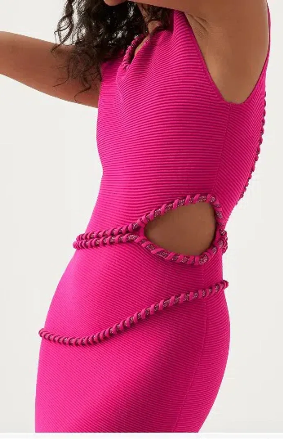 Aje Undulating Cut Out Mini Dress Pink Size 8 / S for rent on The Volte - main image