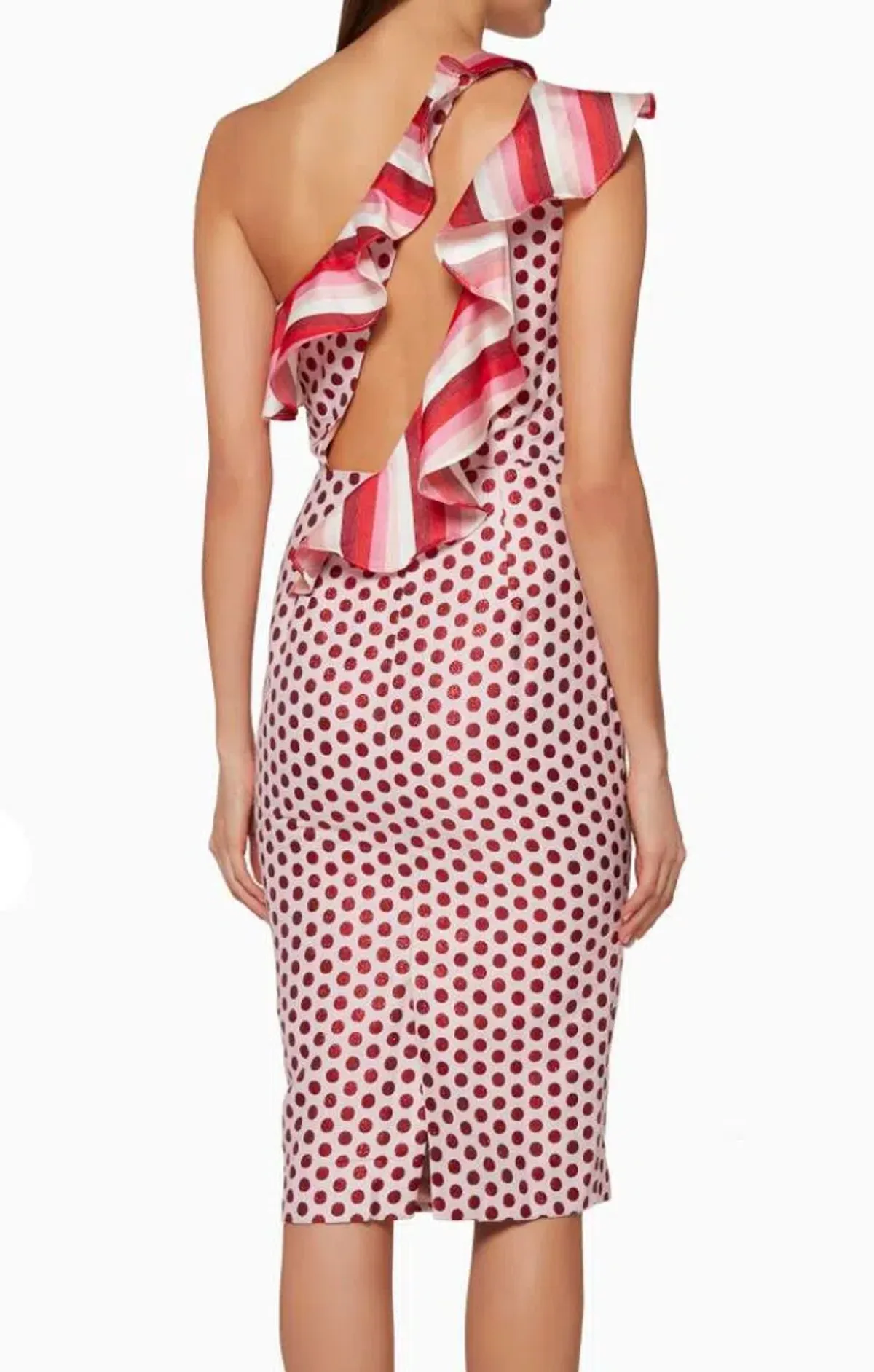 Atoir One Perfect Day Midi Dress Pink/Red Size 10 - Image 3