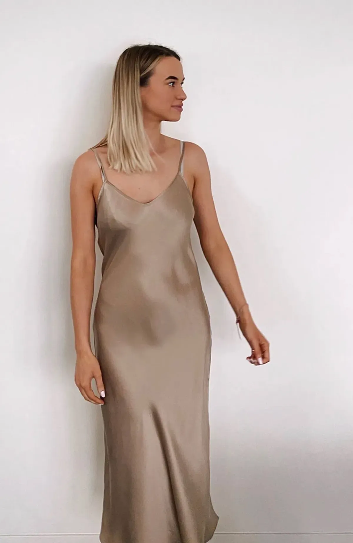Silk Laundry 90s Slip Dress Clay Size XS / Au 6 - Image 3