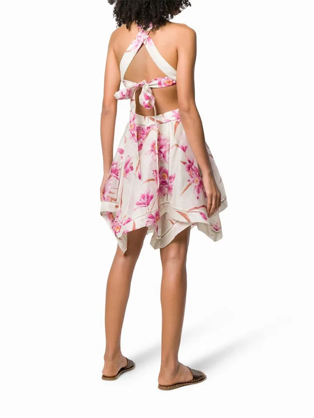 Zimmermann corsage floral print scarf mini dress size 2 for rent on The Volte - main image