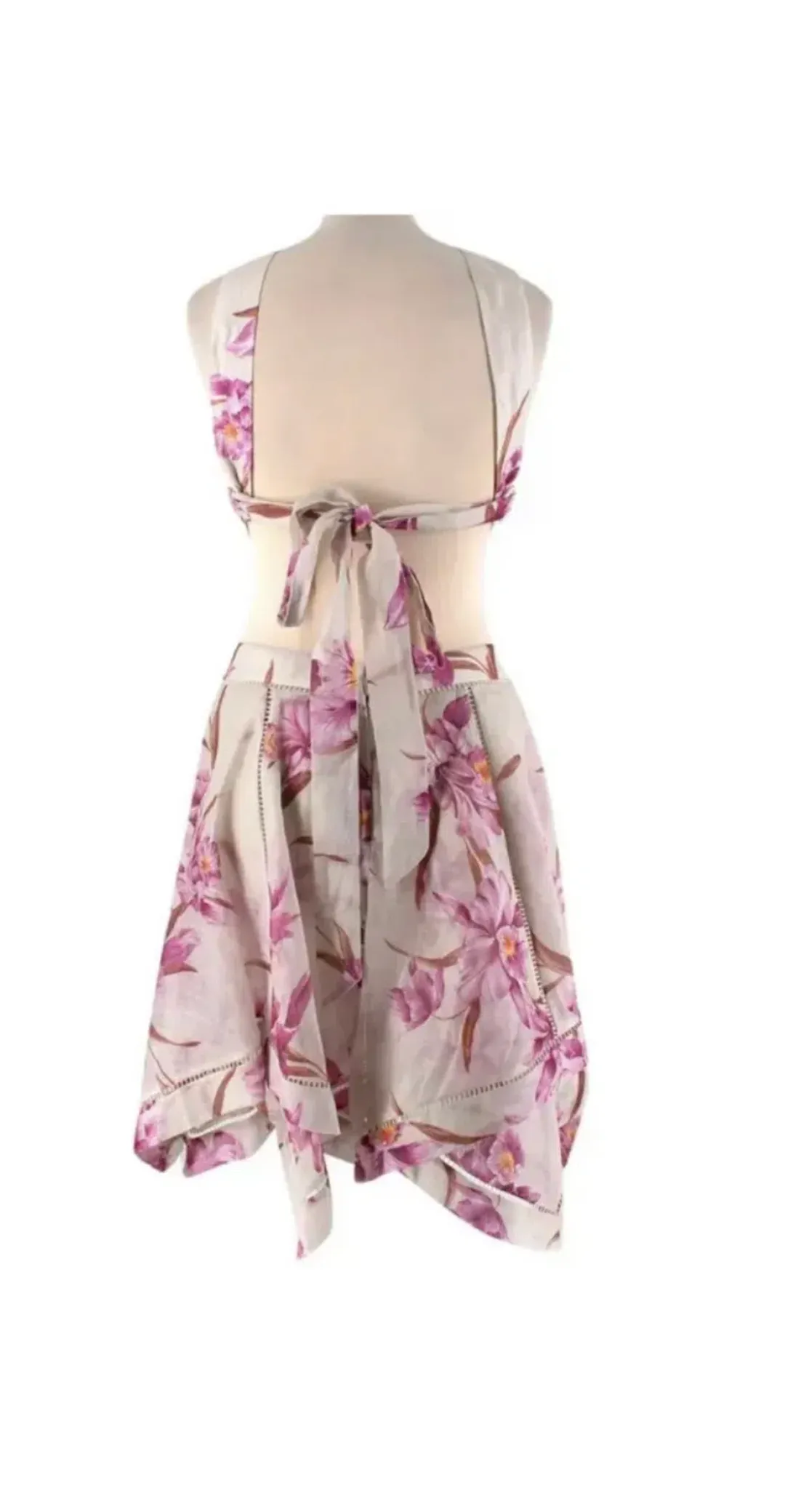 Zimmermann corsage floral print scarf mini dress size 2 for rent on The Volte - main image