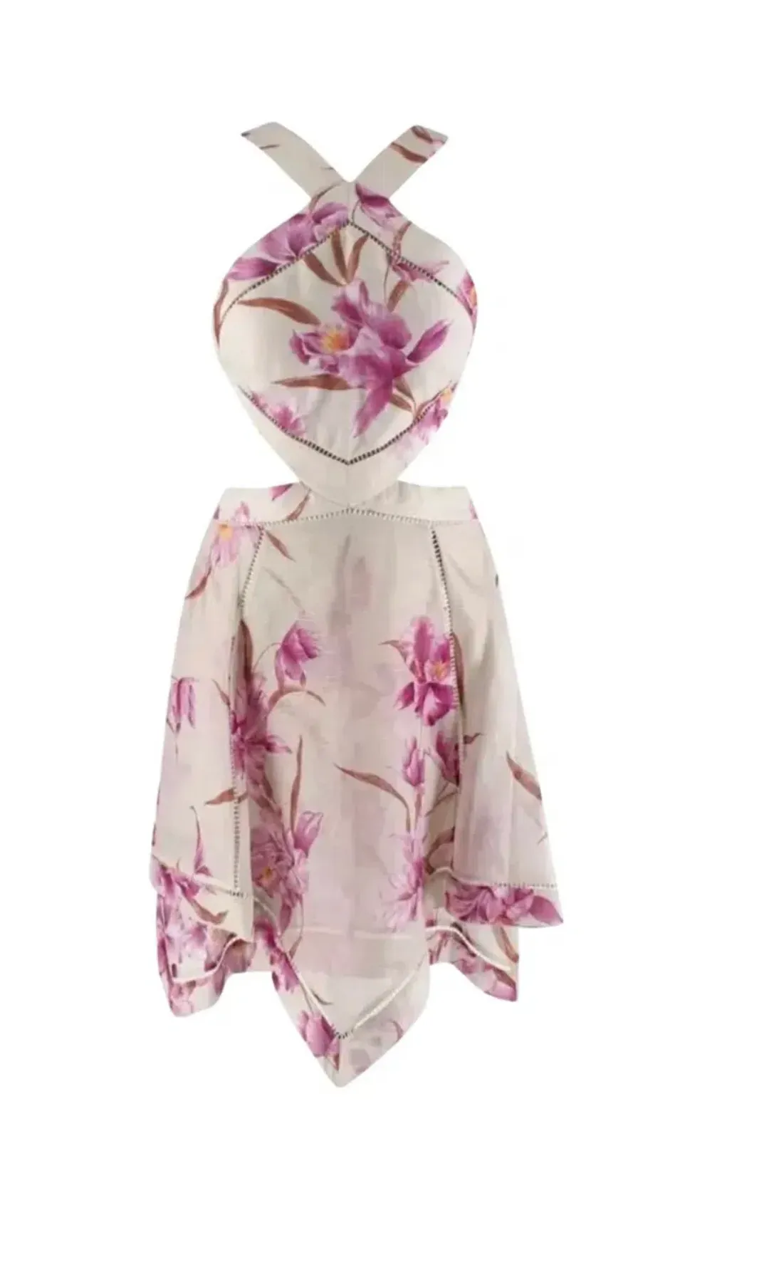 Zimmermann corsage floral print scarf mini dress size 2 for rent on The Volte - main image