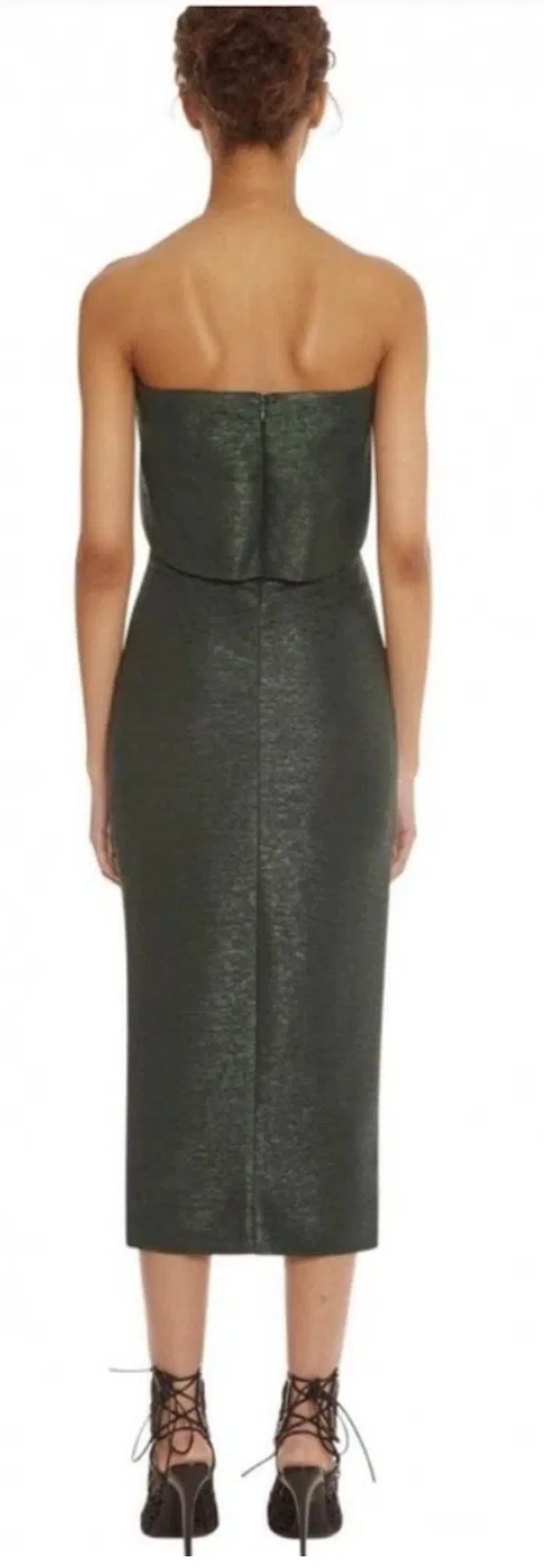 AQAQ Ripple Midi Dress Green Size 12 - Image 4