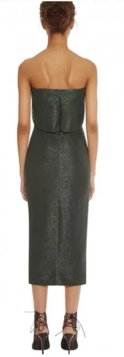 AQAQ Ripple Midi Dress Green Size 12 for rent on The Volte - image 4