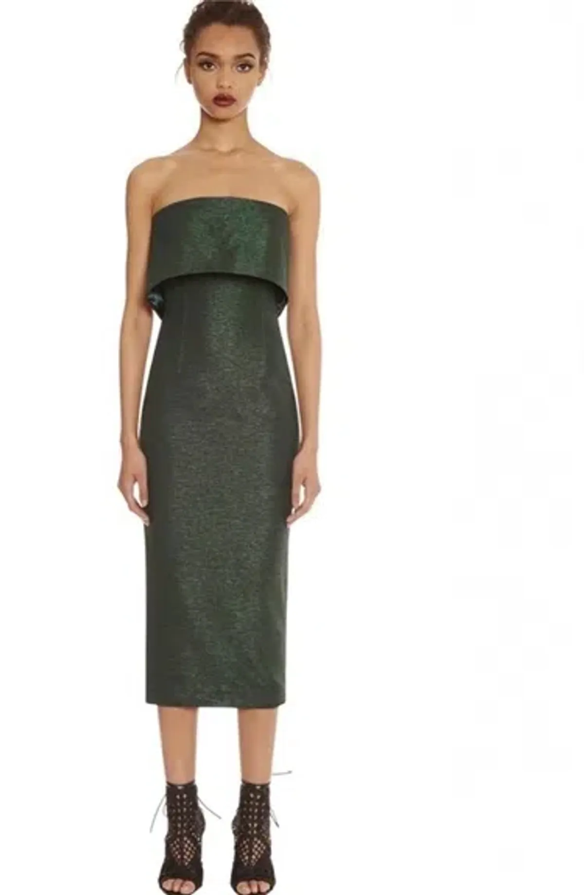 AQAQ Ripple Midi Dress Green Size 12 - Image 3