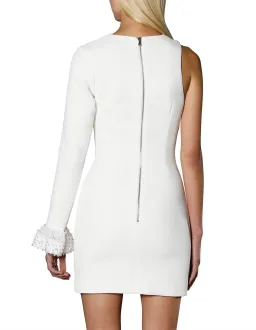 By Johnny One Sleeve Pearl Mini Dress White Size 6 for rent on The Volte - image 1