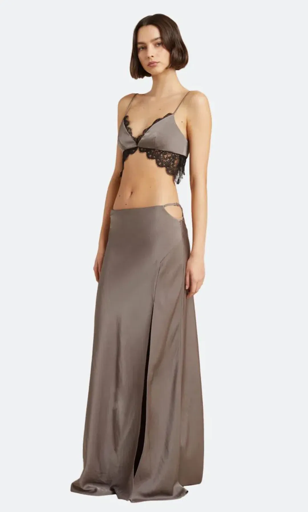 Bec & Bridge Camille Top Size 10 and Maxi Skirt Size 8 Set Pewter Silver for rent on The Volte - main image