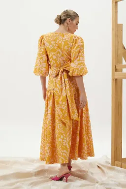 Mon Renn Monarch Dress Yellow Floral Size 8 for rent on The Volte - image 3