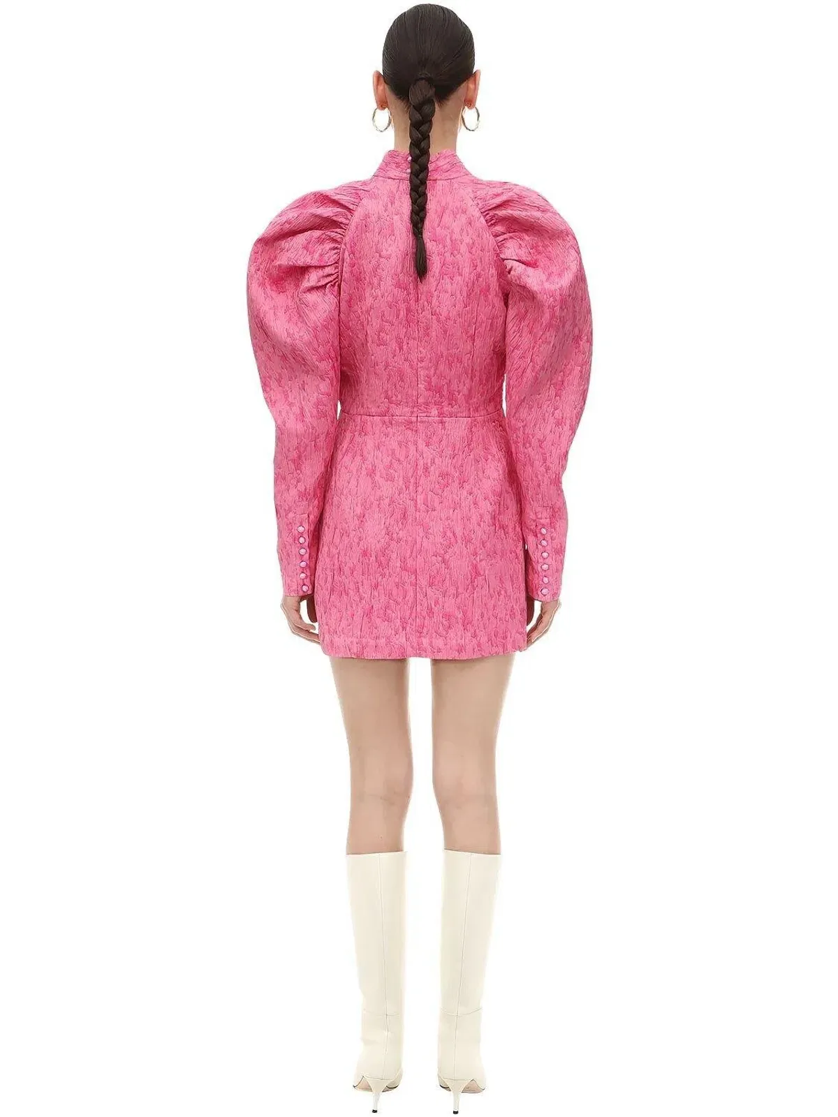 Rotate by Birger Christensen Pink Carnation Puff Sleeve Size 8 - Image 5