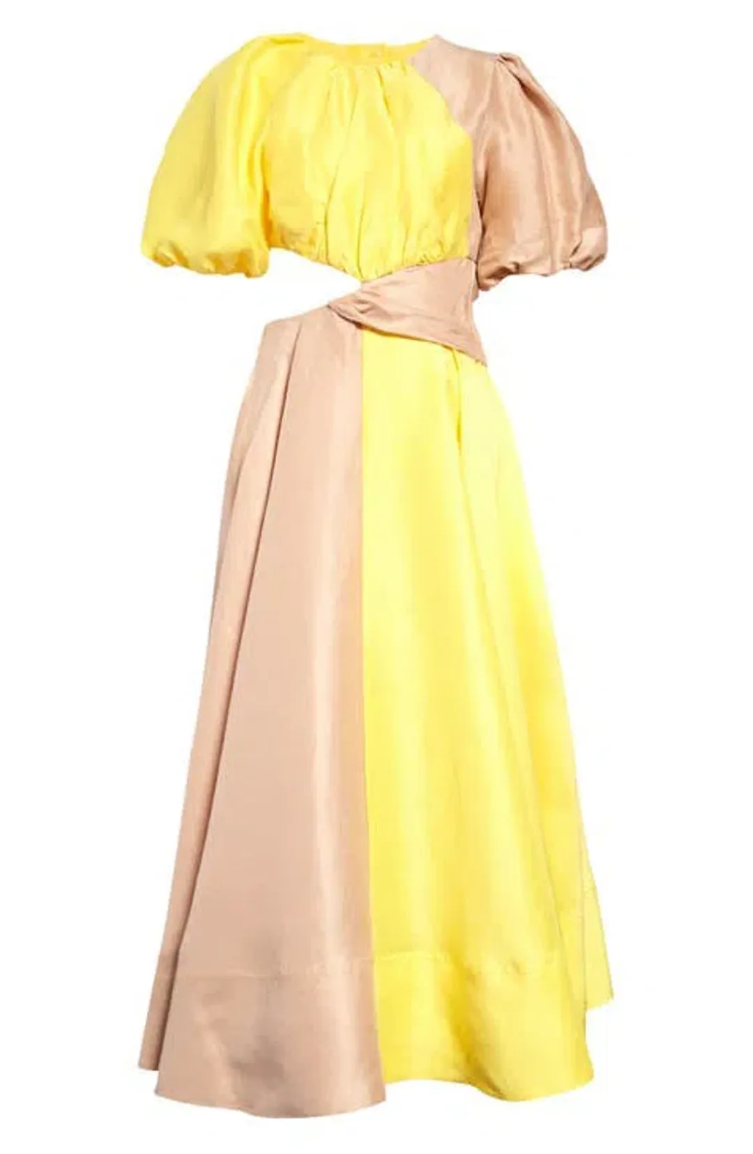 Aje Caliente Two Tone Puff Sleeve Dress Size 12 for rent on The Volte - main image