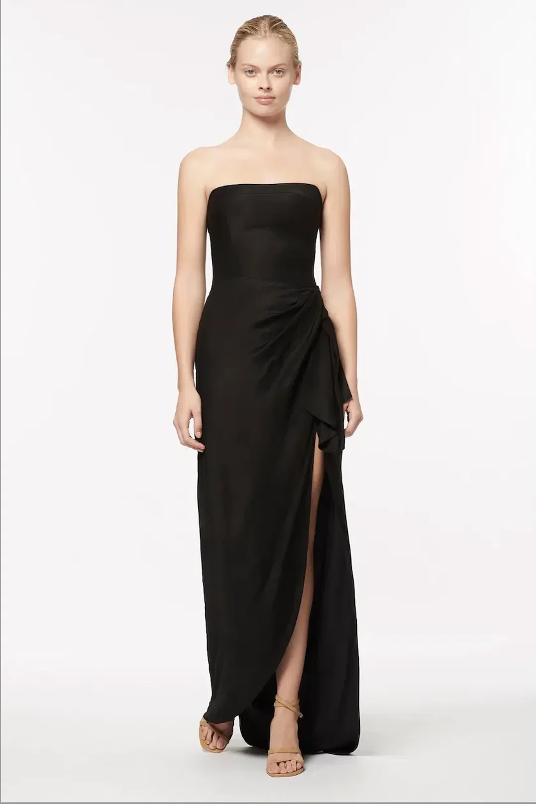 Manning Cartell Asymmetrical Games Strapless Gown Black Size 6 for rent on The Volte - main image