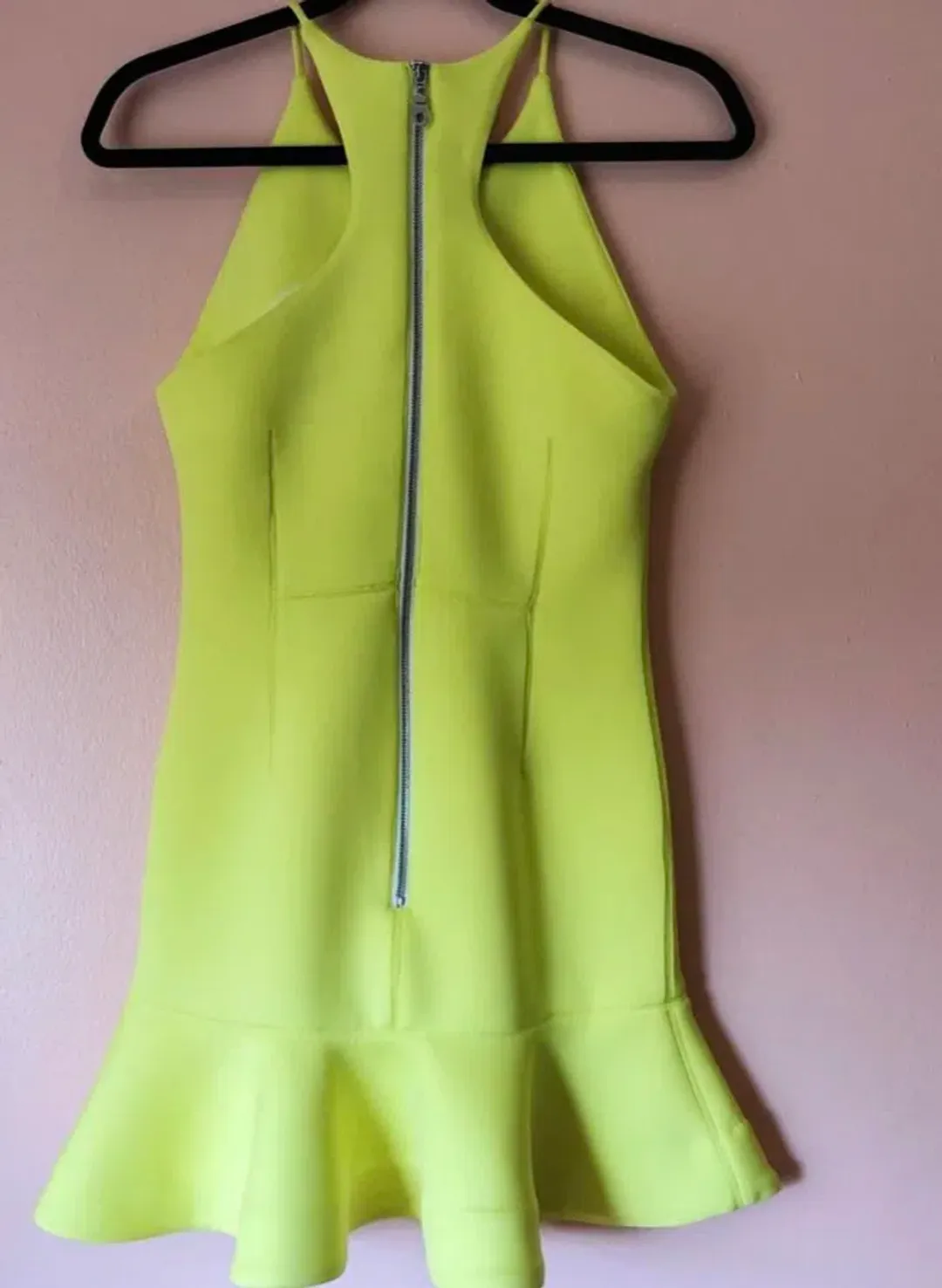 Shakuhachi Neon Yellow Neoprene Mini Dress Size 6 for rent on The Volte - main image
