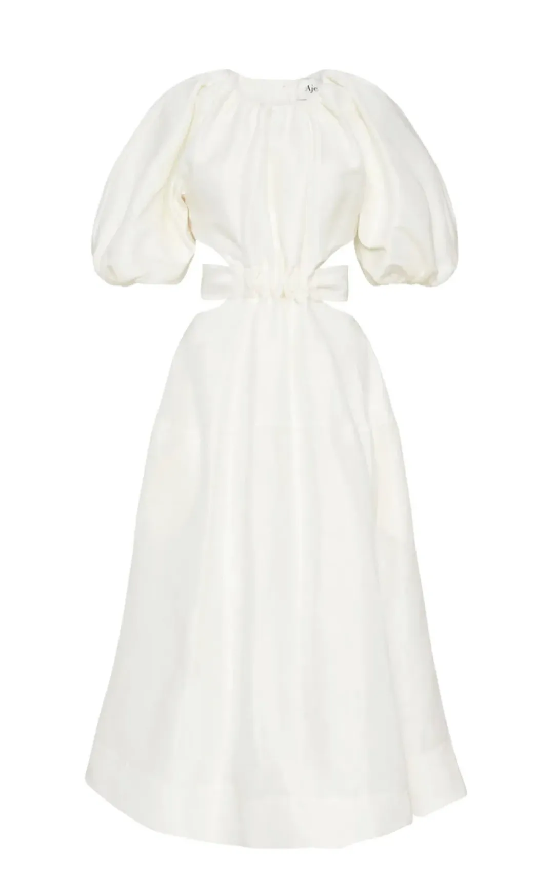 Aje Mimosa Cut Out Midi Dress White Size 8 for rent on The Volte - main image