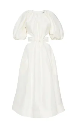 Aje Mimosa Cut Out Midi Dress White Size 8 for rent on The Volte - image 3
