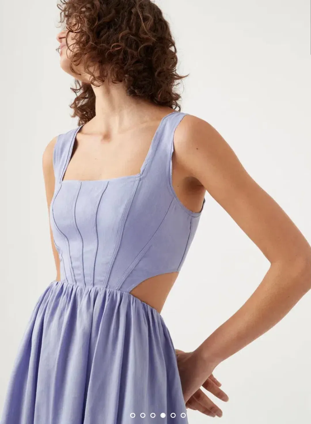 Aje Virginie Cut Out Midi Dress Purple Size 12 / L for rent on The Volte - main image