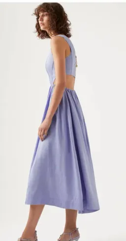 Aje Virginie Cut Out Midi Dress Purple Size 12 / L for rent on The Volte - image 5
