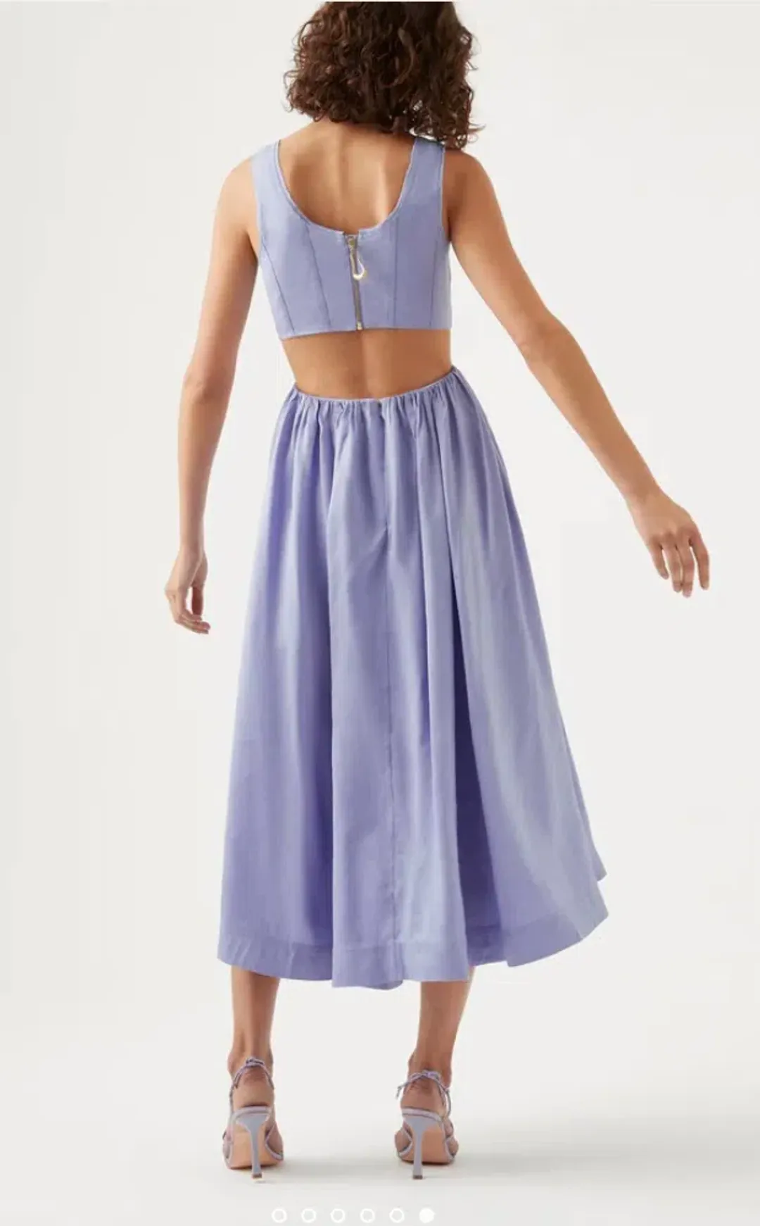 Aje Virginie Cut Out Midi Dress Purple Size 12 / L for rent on The Volte - main image