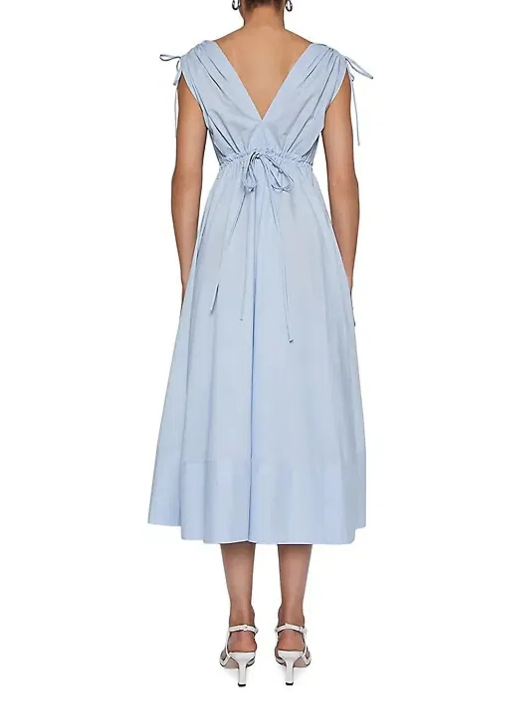 Scanlan Theodore Parachute Cotton Drawstring Midi Dress Blue Size 6 for rent on The Volte - main image