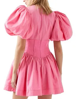 Aje Gianna Puff Sleeve Mini Dress Pink Size 8 / S for rent on The Volte - image 3