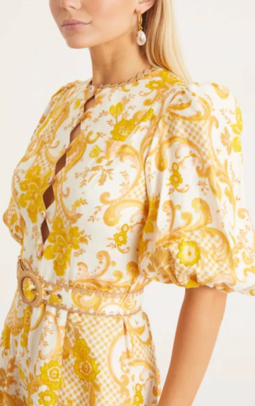 Zimmermann Postcard Mini Dress Yellow Size 1/ AU 10 for rent on The Volte - main image