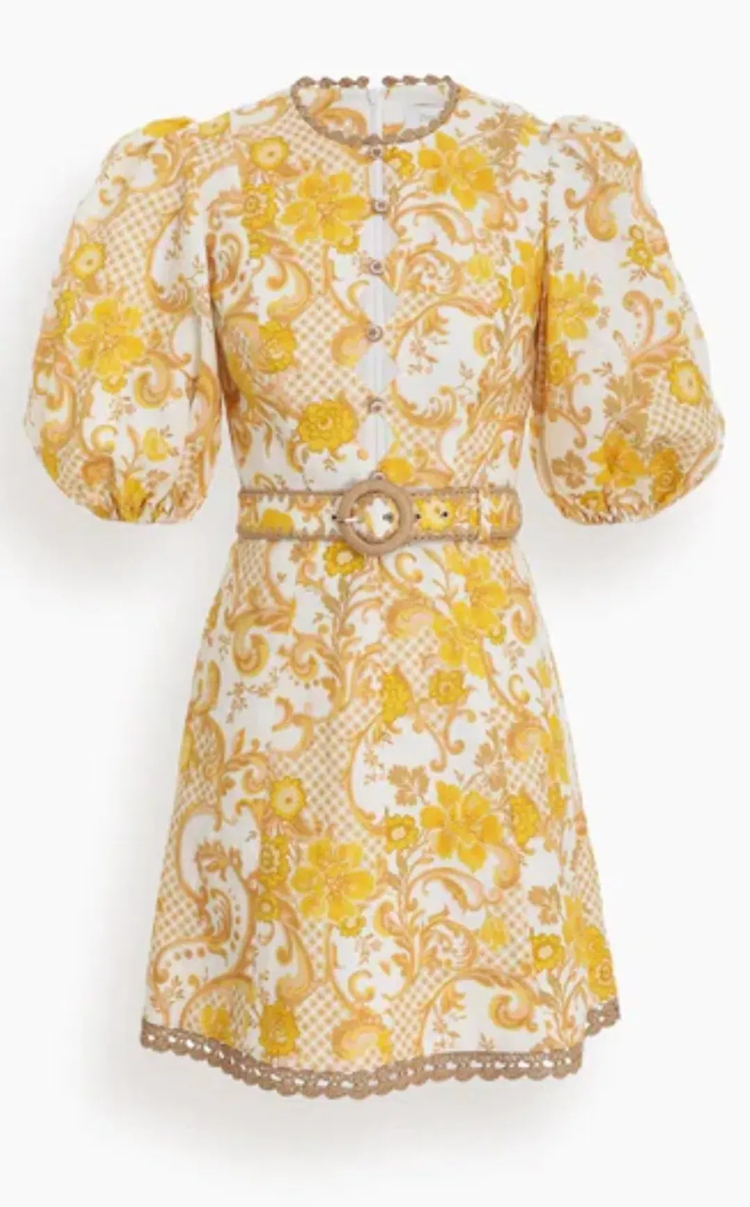 Zimmermann Postcard Mini Dress Yellow Size 1/ AU 10 for rent on The Volte - main image