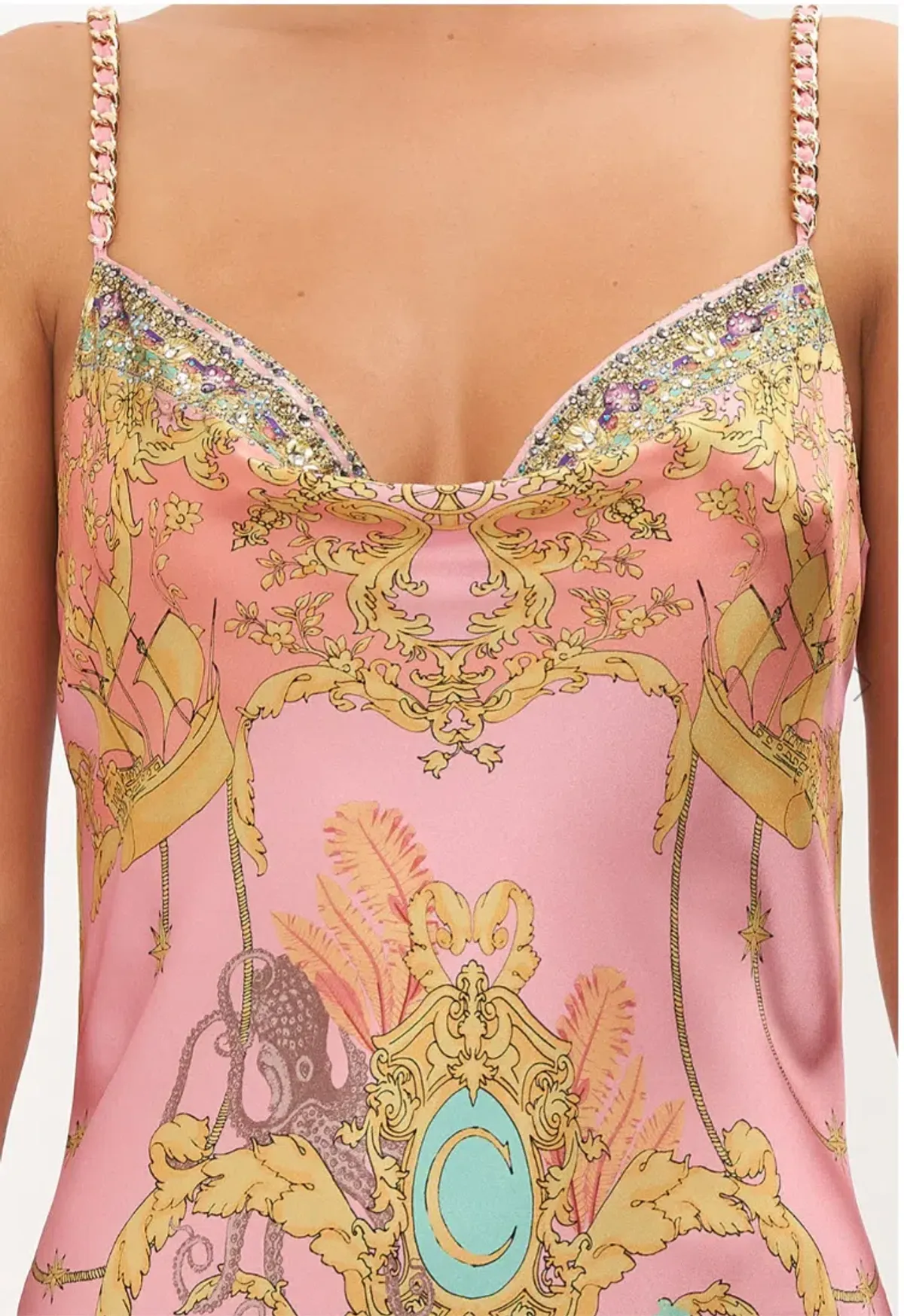 Camilla Mermaid Hotel Slip Dress Print Size XL/Au 16 - Image 3