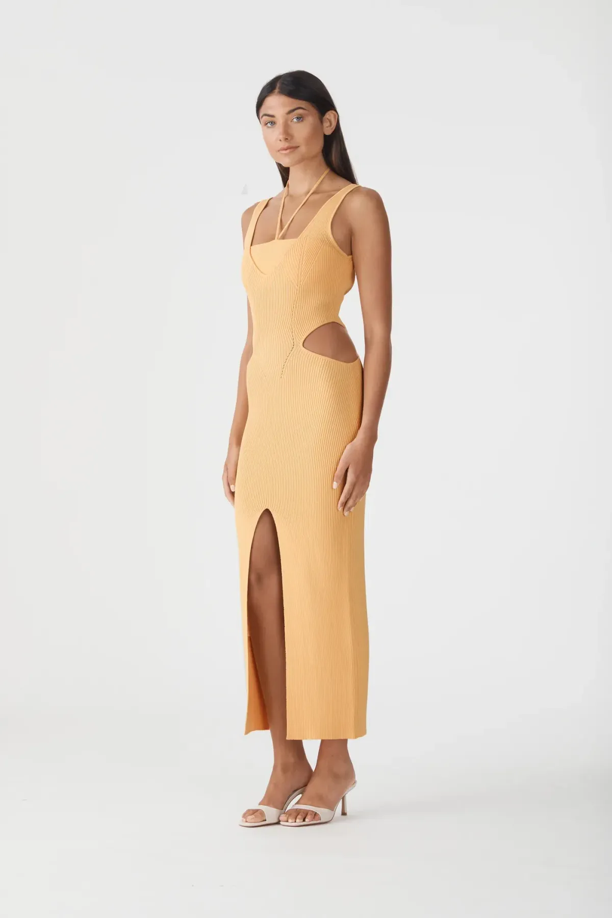 San Sloane Andoria Midi Dress Orange Size 8 - Image 3