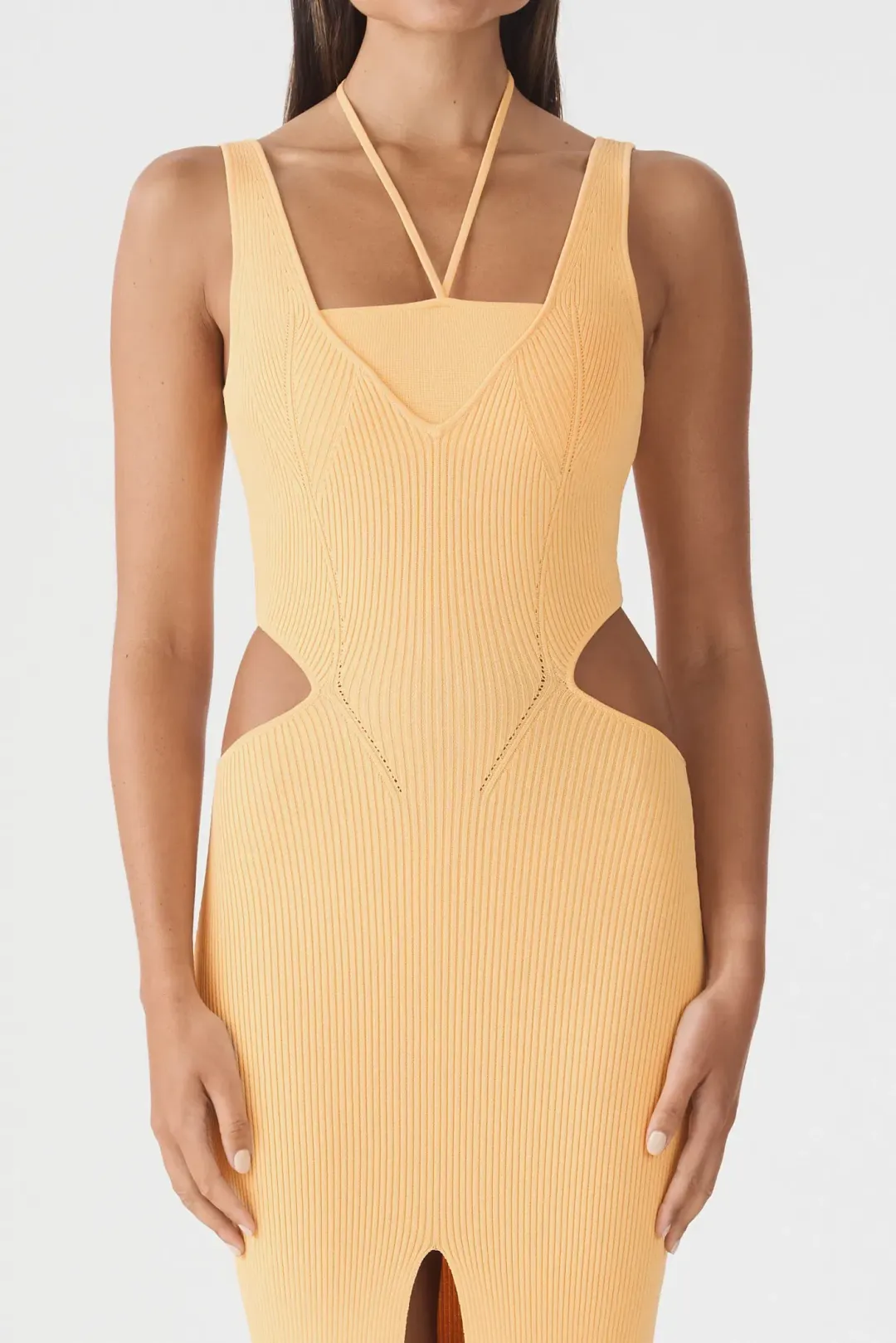 San Sloane Andoria Midi Dress Orange Size 8 for rent on The Volte - main image
