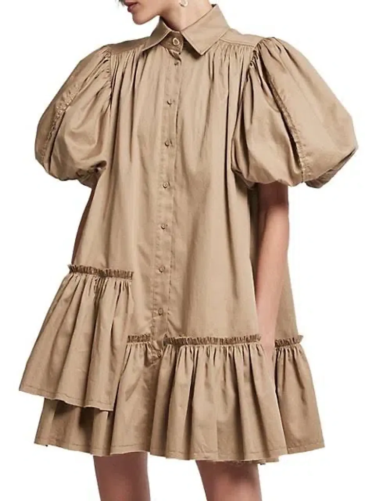 Aje Ambience Shirt Dress Brown Size 8 - Image 3