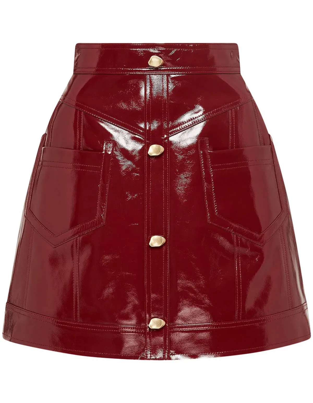 Aje Promenade Leather Pocket Skirt Russet Brown Size 10 - Image 3