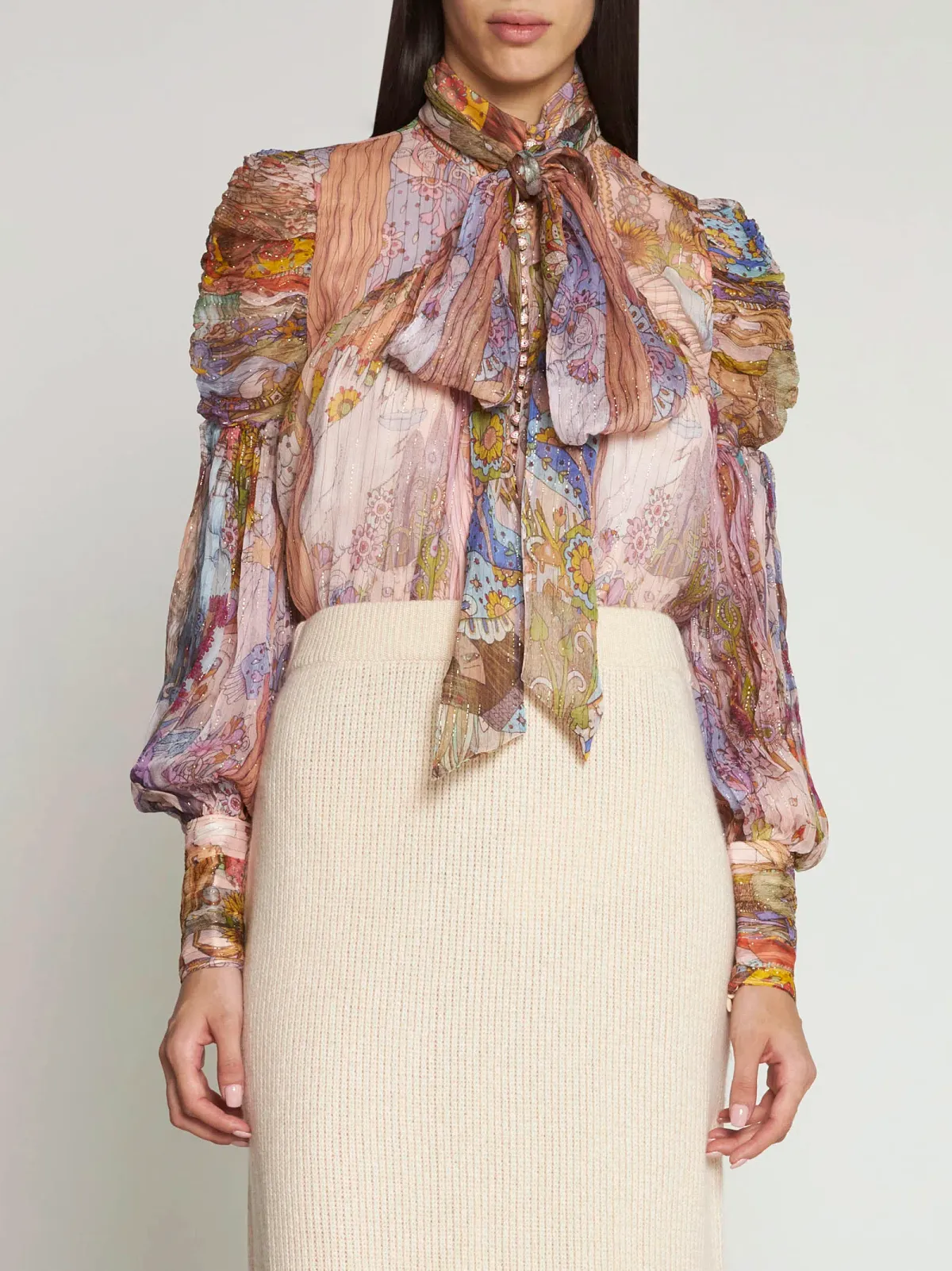 Zimmermann Kaleidoscope Lurex Blouse Print Size 3/Au 14 - Image 2