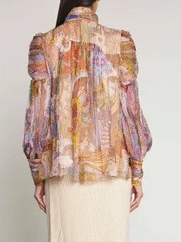 Zimmermann Kaleidoscope Lurex Blouse Print Size 3/Au 14 for rent on The Volte - image 3
