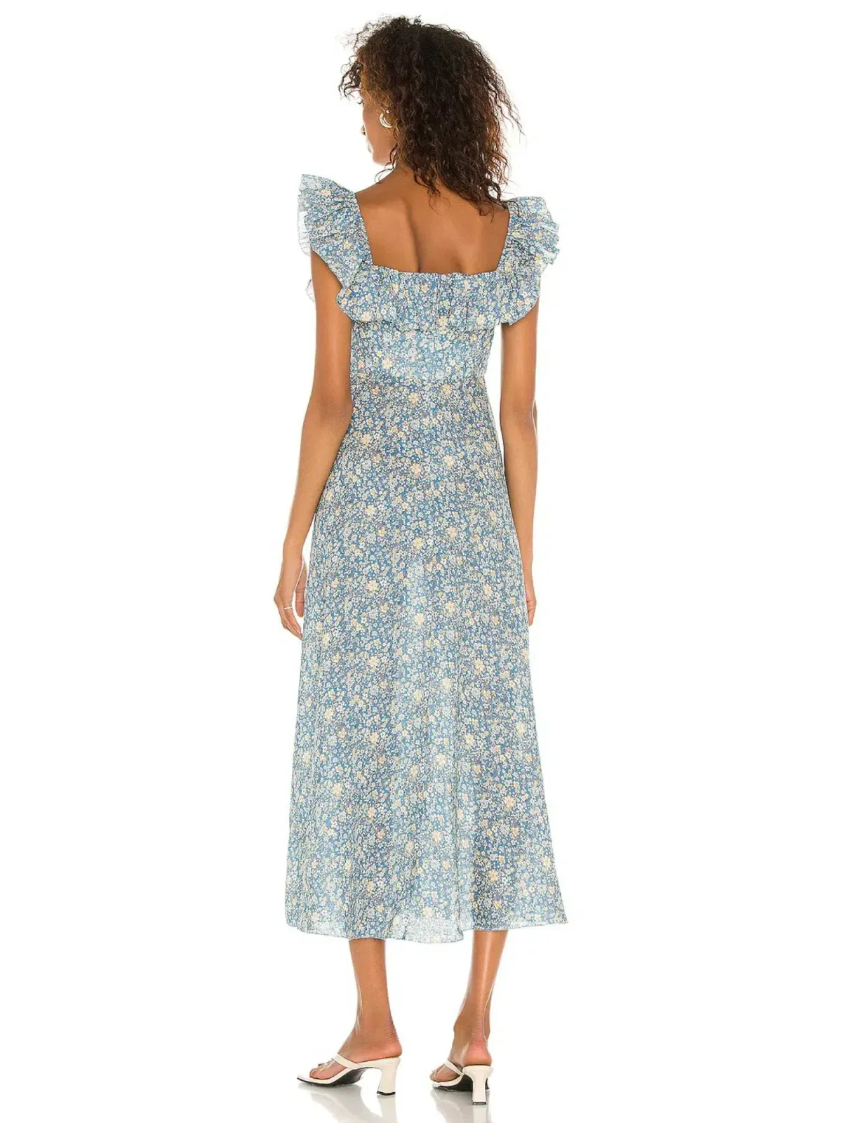 Zimmermann Carnaby Ruffle Floral Midi Dress Blue Floral Size 3 / AU 14 - Image 4