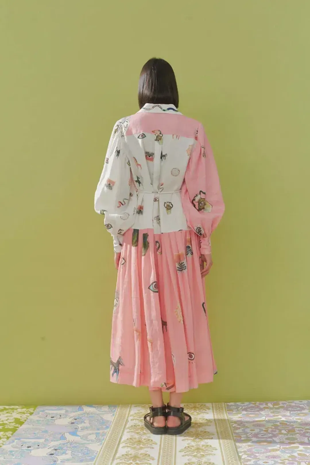 Alemais Cleo Patchwork Shirt Dress Print Size AU 10 for rent on The Volte - main image