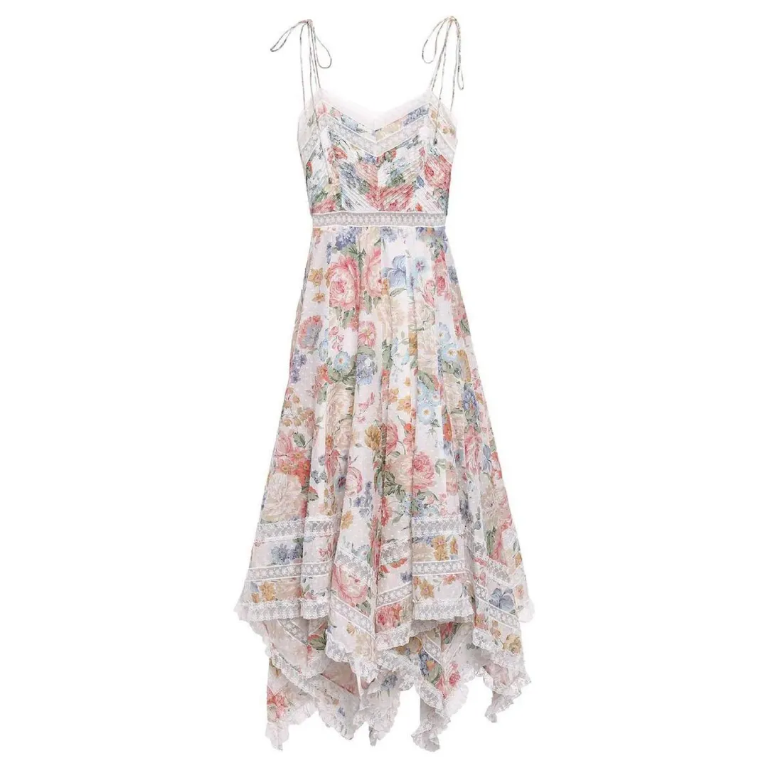 Zimmermann Bowie Pintuck Scarf Dress Floral Size 2/Au 12 for rent on The Volte - main image