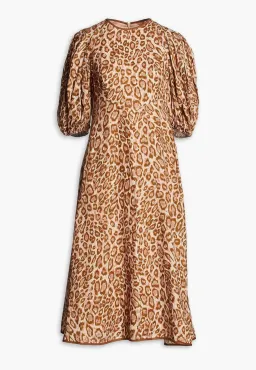 Zimmermann Concert Linen Leopard Print Dress Size 4/Au 16 for rent on The Volte - image 4