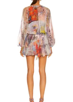 Zimmermann Luminous Tie Side Mini Dress Print Size 12 for rent on The Volte - image 2