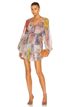 Zimmermann Luminous Tie Side Mini Dress Print Size 12 for rent on The Volte - image 1
