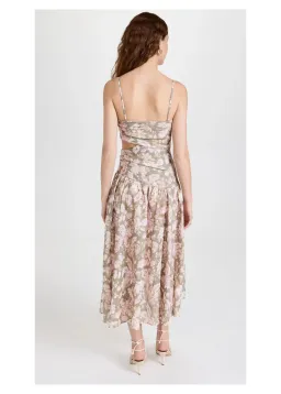 Zimmermann Lyre Wrap Tie Side Midi Dress Floral Size 1 / Au 10 for rent on The Volte - image 3