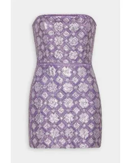 Retrofete ‘Heather’ Lilac Beaded Mini Dress for rent on The Volte - image 5