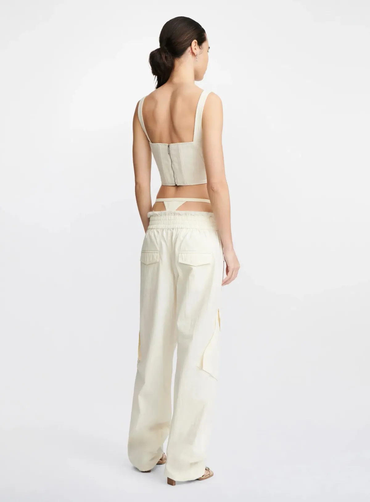 Dion Lee Laced Utility Corset Top Unbleached White Size 10 - Image 3