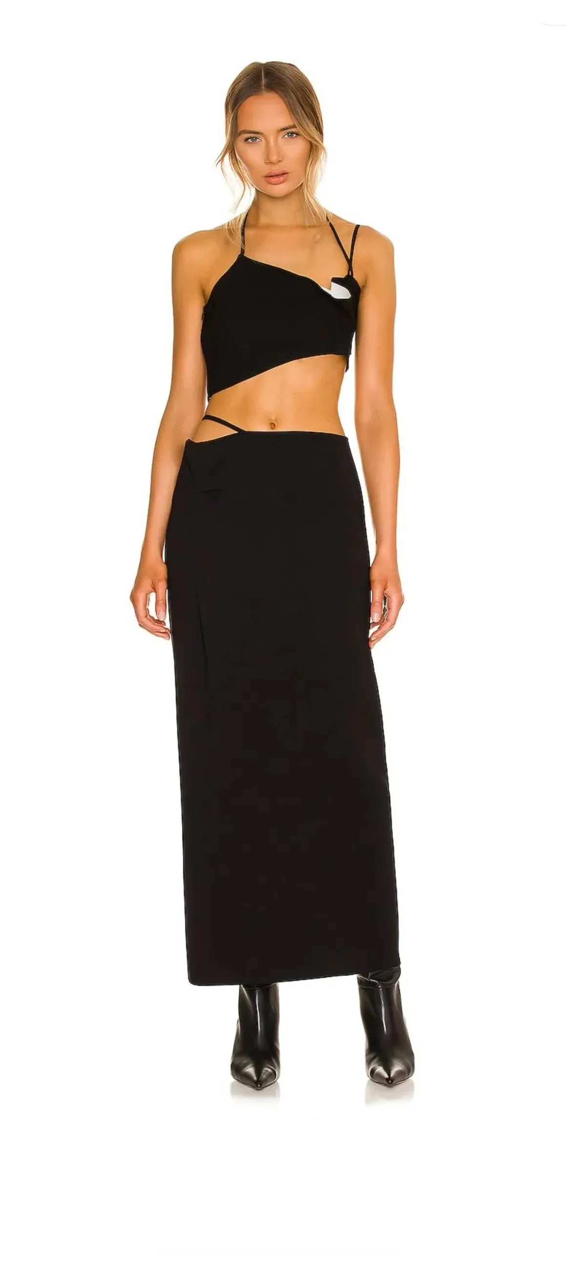 Paris Georgia Franca Top & Skirt Set in Black & Ivory Size S / Au 8 for rent on The Volte - main image