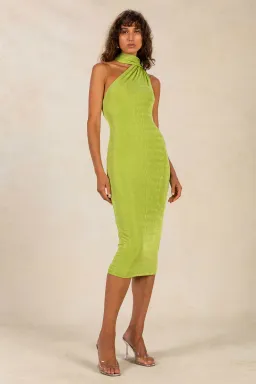 Misha Nicollette Slinky Jersey Midi Dress Green Size 10/M for rent on The Volte - image 1