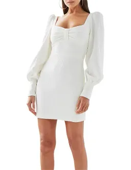 By Johnny Balloon Sleeve Mini Dress White Size 12 for rent on The Volte - image 3