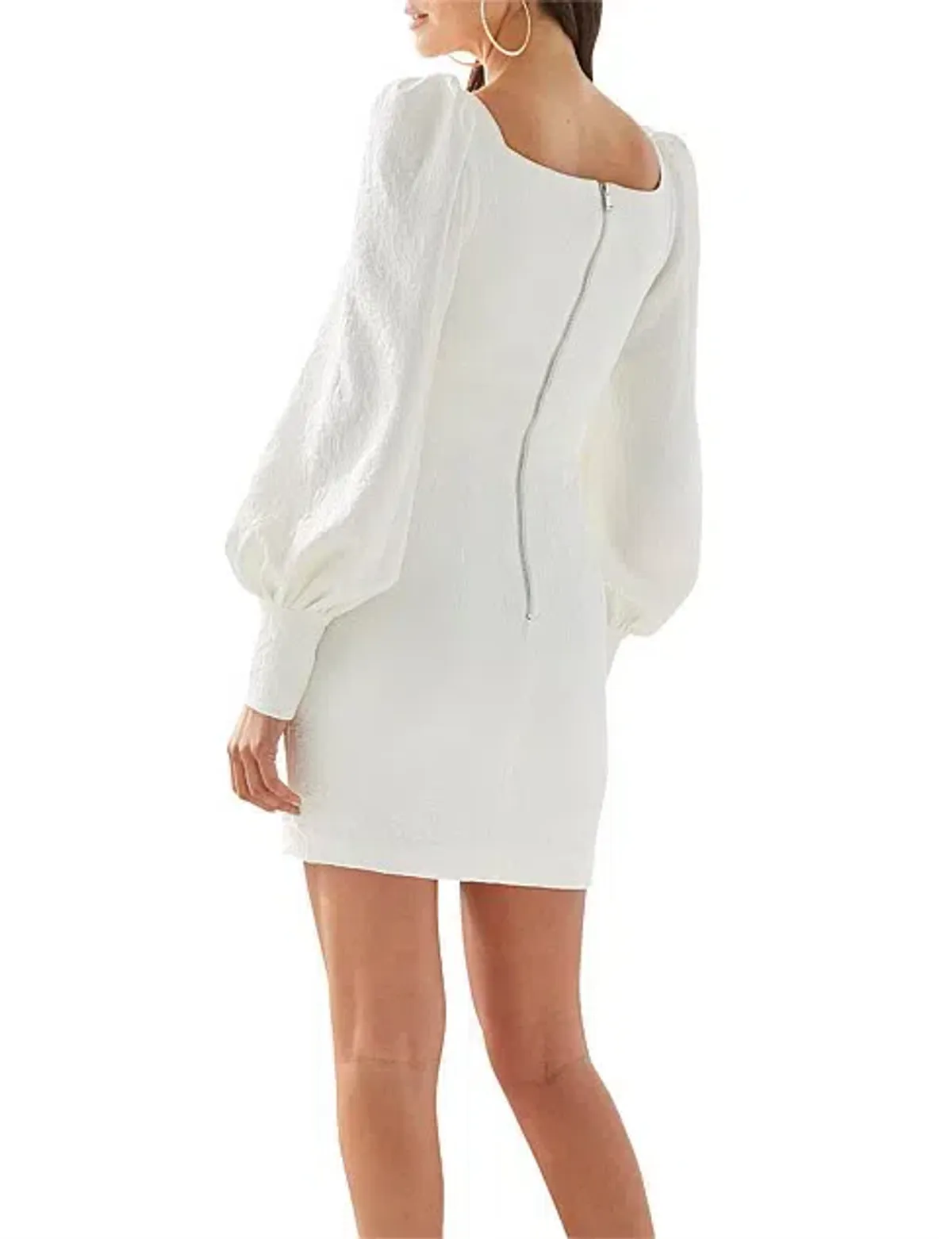 By Johnny Balloon Sleeve Mini Dress White Size 12 - Image 4