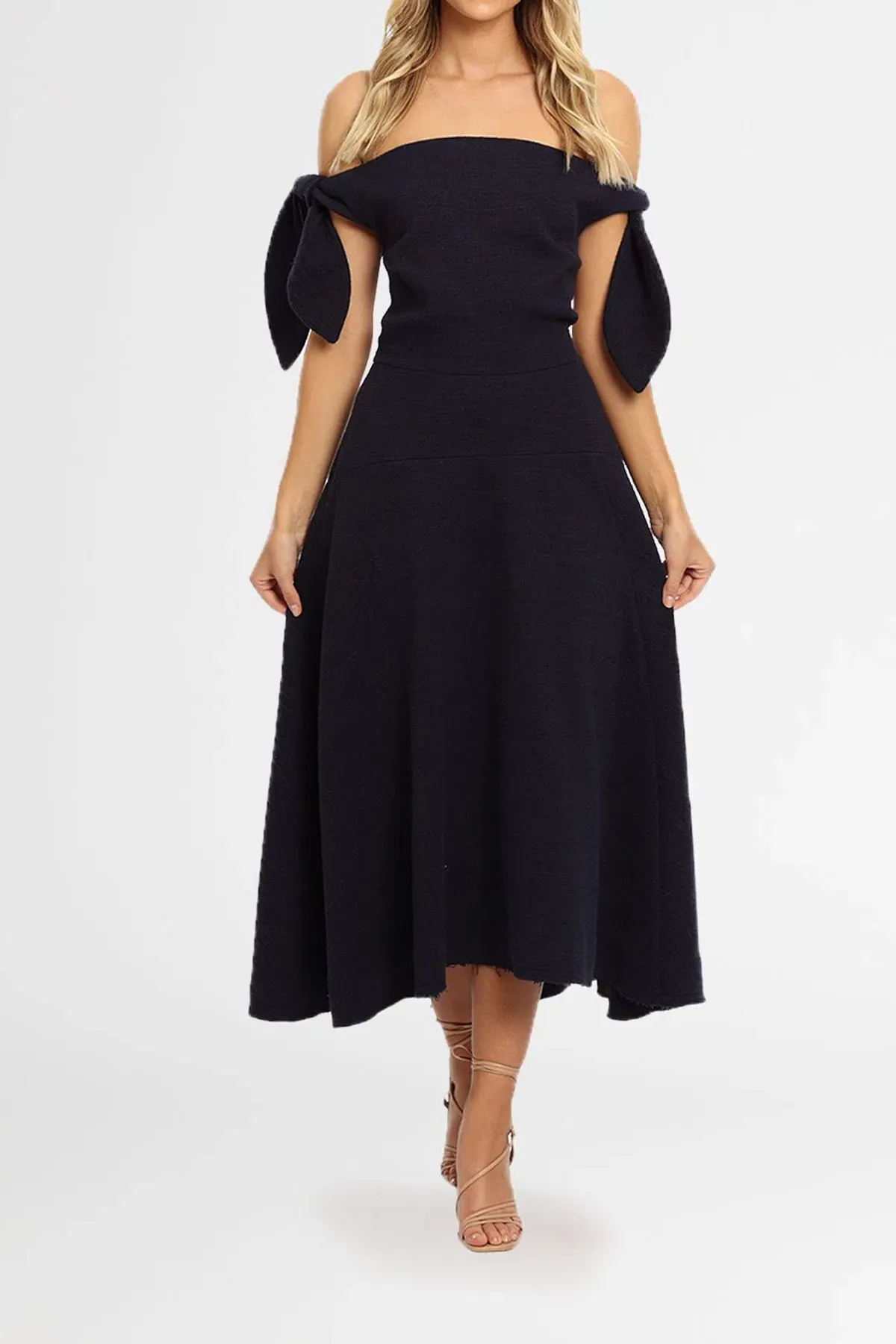 Camilla and Marc Bancroft Off Shoulder Dress Indigo Size 8 - Image 2