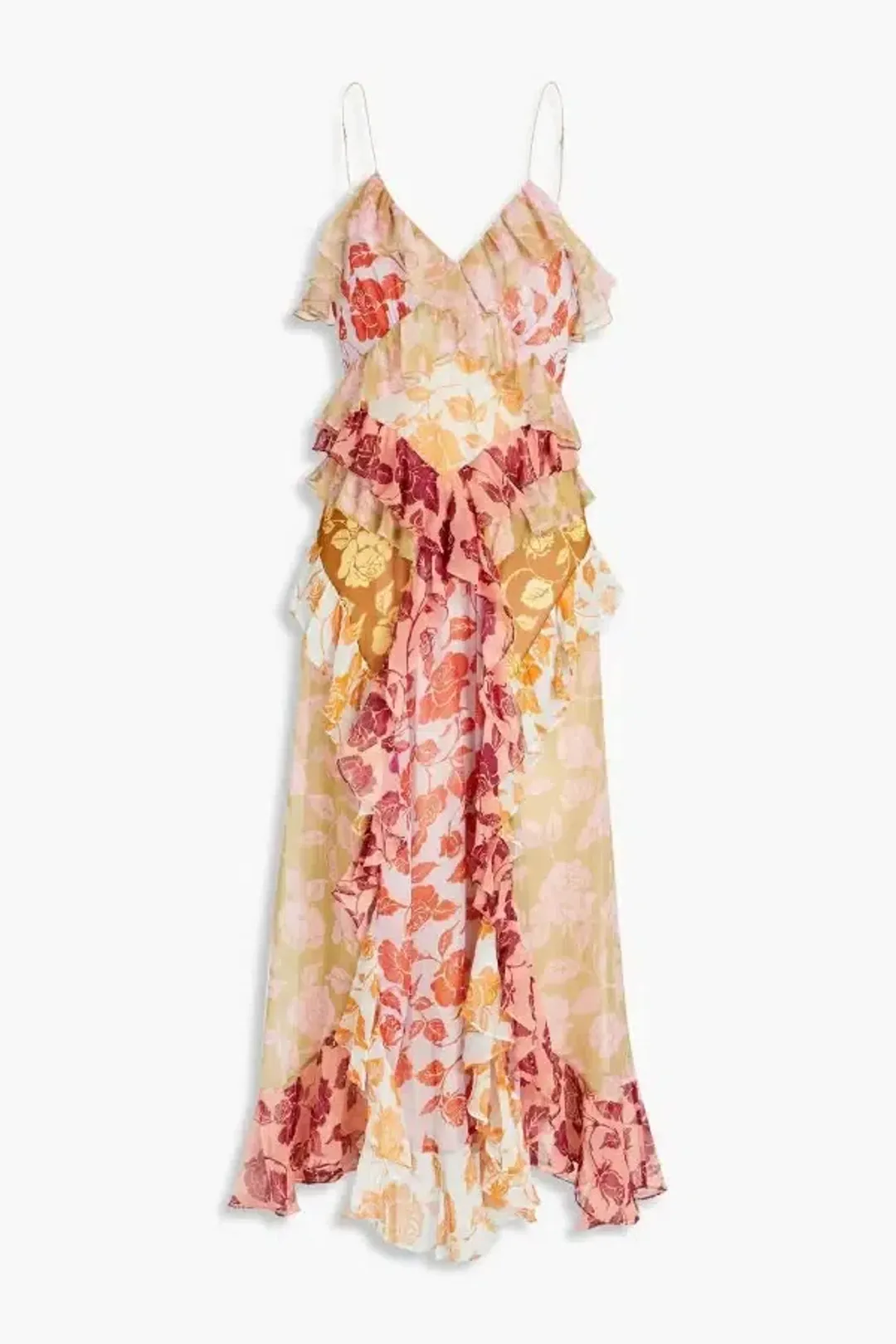 Zimmermann The Lovestruck Slip Midi Dress Patchwork Floral Size 0/Au 8 for rent on The Volte - main image